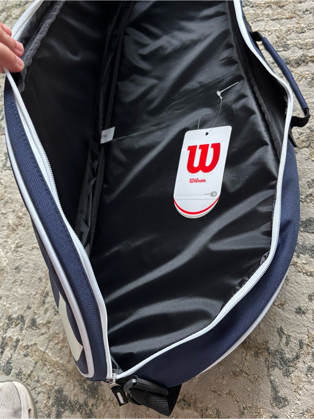 Wilson Advantage III Triple Tennis Racquet Bag with Strap NEW Blue White - Picture 7 of 8